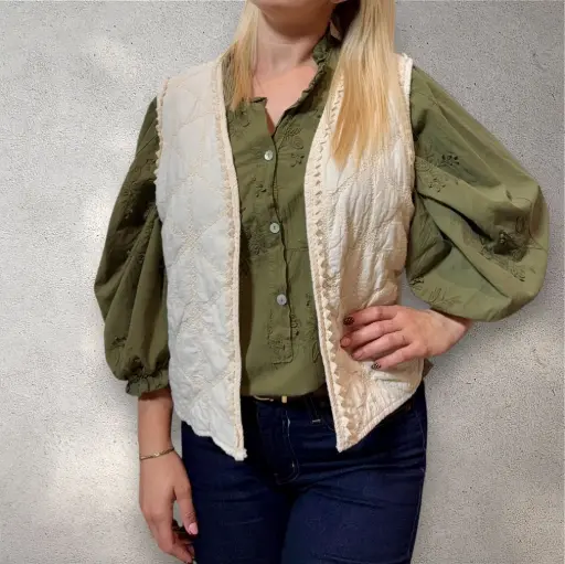 Gilet matelassé écru