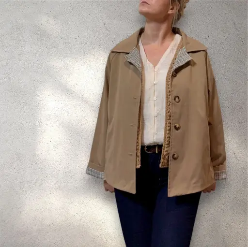 Imperméable court camel